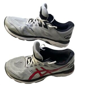 ASICS GT 2000 7 Men Running Shoes Mesh Stability Gray Red Size 11 Athletic Light